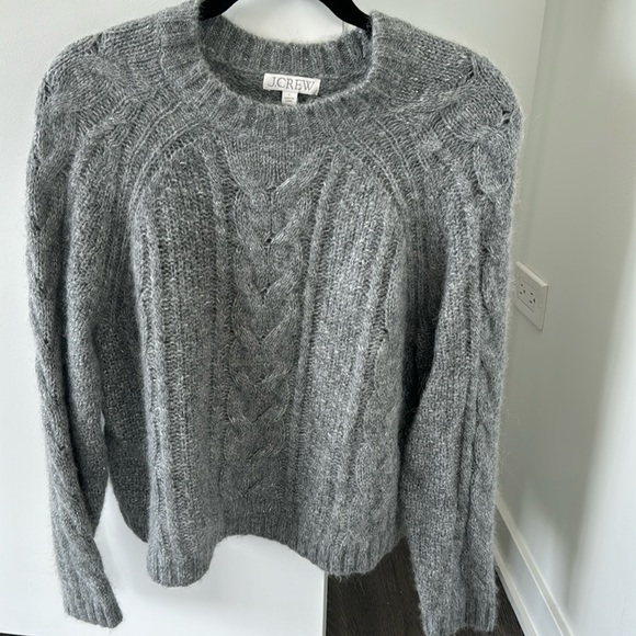 J.Crew Grey-Metallic Knit Sweater, Size L - Picture 1 of 4